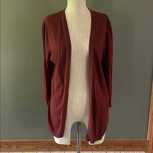 Maurices Deep Red Open Front Cardigan